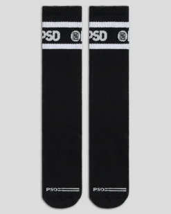 3 Pack - Logo Stripe Crew - Black