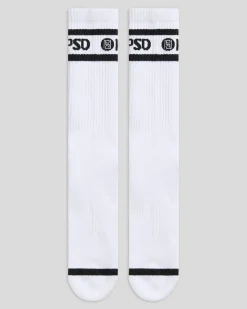 3 Pack - Logo Stripe Crew - White