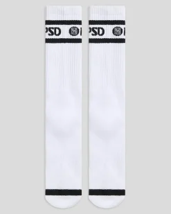 3 Pack - Logo Stripe Crew - White