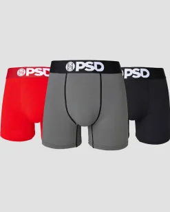 Solids 3 Pack - Red/Grey/Black